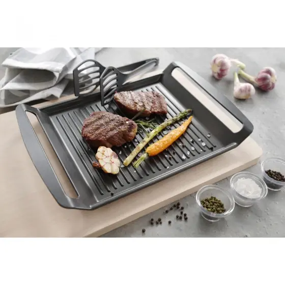 Nu rata Gratar pentru masini de gatit cu inductie Aluminiu/Teflon 39 cm lungime x26 cm latime x 3,5 cm inaltime Hendi