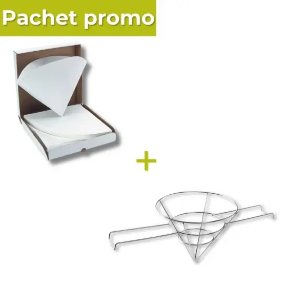 Livrare rapidă Pachet Filtre ulei friteuza set 50 buc + Suport filtru inox