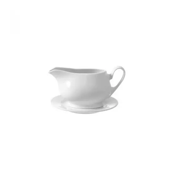 Noutate Sosiera Fine Dine, Bianco, Alb, portelan vitrificat, rezistenta la temeperaturi de pana la 180 C, 400 ml