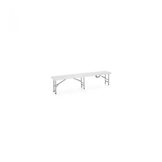 Discount Banca de catering, cu pliere tip valiza, Hendi, Alb, structura metalica, blat polipropilena, interior/exterior, capacitate maxima de incarcare 200 kg, 1830x300x(H)430mm
