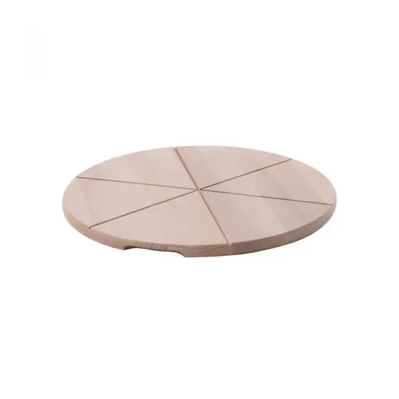 Ofertă de sezon Platou/Planseta rotunda pentru pizza, diametru 50 cm, Hendi, lemn de fag, compartimentata in 6 parti
