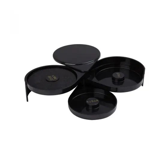 Reducere specială Set decorare margine pahare cocktail cu 3 zone pt zahar, sare si lime - - 200x160x(H)75 mm - plastic ABS - Hendi