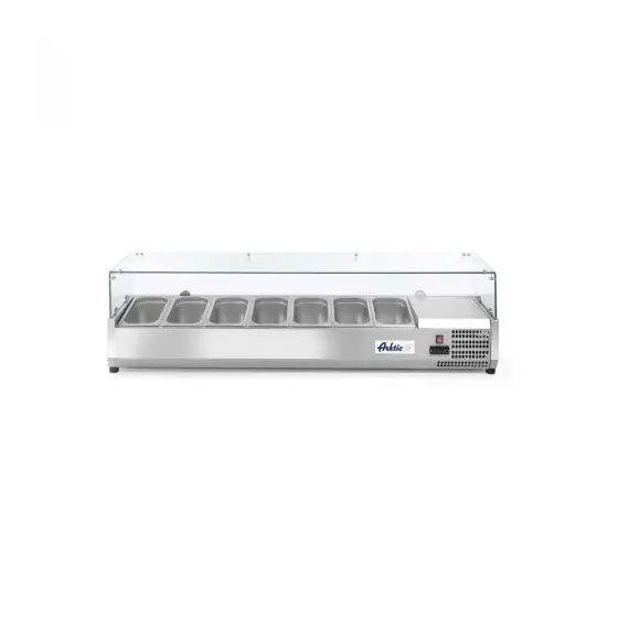 Vitrina prezentare Hendi, interval temp. -2/8?C, 180W, corp inox, ARKTIC by Hendi, 1605x395x(H)430 mm, 7 vase GN 1/3 Ultima șansă
