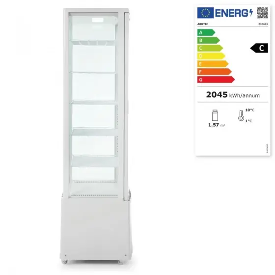 Super ofertă Vitrina frigorifica prezentare, alba,270lt, 556x526x(H)1913mm,230v 290w.