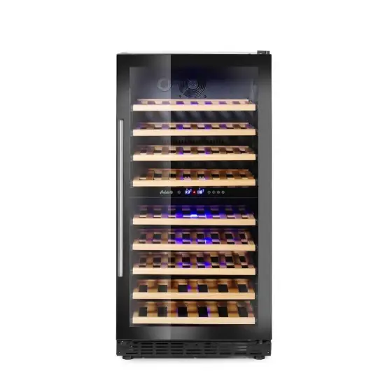Popular Dulap frigorific pentru vin cu reglare temperatura in 2 zone, 72 sticle,Hendi 232 litri, 220-240V/90W, 595x605x(H)1225 mm