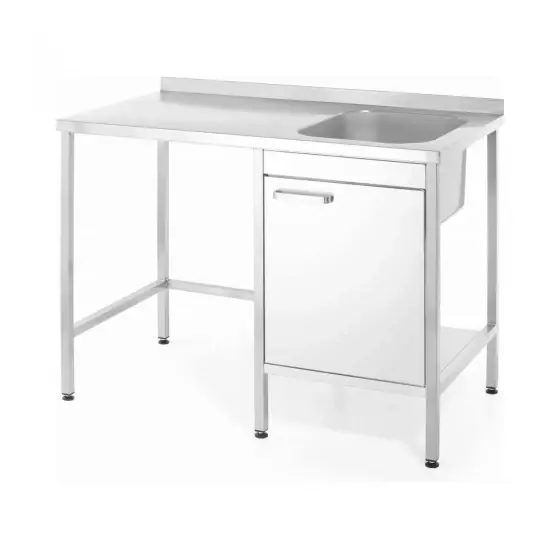 Comandă acum Masă cu chiuvetă și loc pentru mașină de spălat vase/congelator Oxygen, 1200x650x(H)900 mm, Barmatic