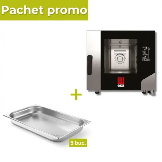 Disponibil imediat Pachet Cuptor Millennial Black Mask 5xGN 1/1 + 5 tavi GN 1/1