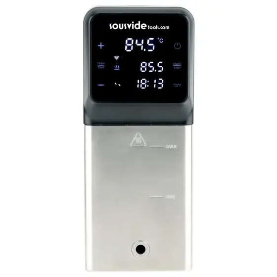 Aparat Sous-Vide iVide Hendi Plus Junior WiFi, 1500 W, capacitate pana la 45L, conectare Wi-Fi la aplicatie Android sau IOS cu 600 retete preincarcate, temperatura de la 5°C la 99°C, display digital,159x121x(H)280mm, Ecran luminos, Negru/Argintiu Super ofertă
