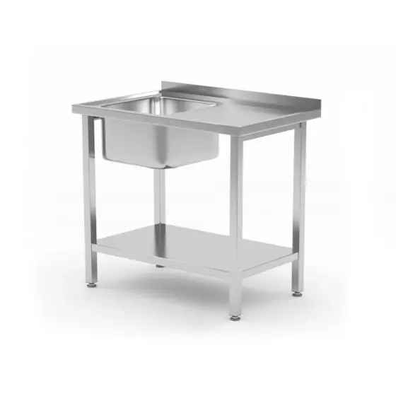 Bestseller Chiuveta cu polita Buget Line, cuva pe stanga Hendi, 800x600x(H)850mm