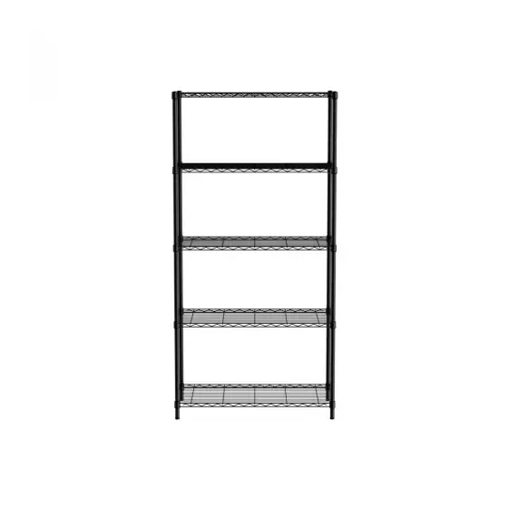 Raft 5 polite metalic depozitare, sustine 80 kg/polita, otel, 455x910x(H)1830 mm, Hendi, picioare reglabile Cumpără online
