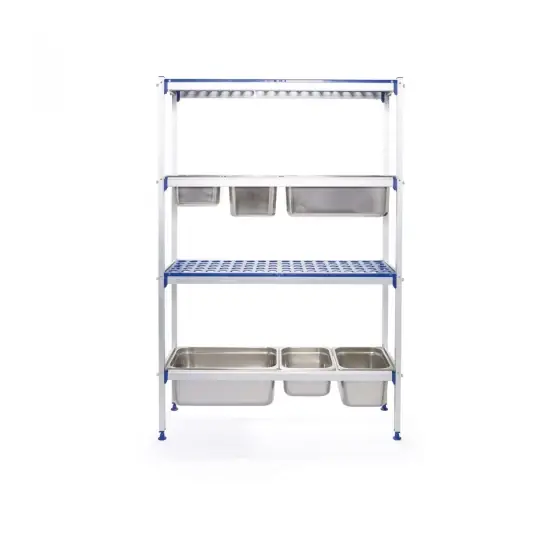 Raft Hendi depozitare din aluminiu pentru vaschete GN - 1120x355x(H)1685 Popular