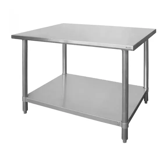 Reducere Masa de lucru centrala cu polita, Hendi, inox, 1600x600x(H)850 mm, blat de lucru si polita inferioara ranforsate