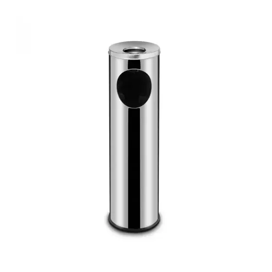 Plată sigură Cos de gunoi profesional cu scrumiera Inox finisaj lucios 15 litri Hendi 200x(H)700 mm