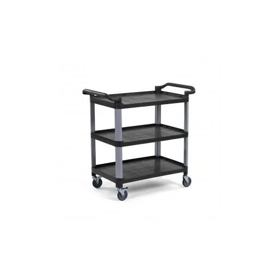 Carucior cu 3 rafturi polipropilena, negru,Hendi 960x520x(H)970mm Preț mic
