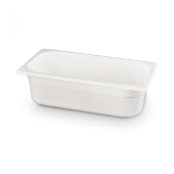 Promoție Tava profesionala Gastronorm 1/3 policarbonat alb, 4 litri, 100 mm inaltime, Hendi
