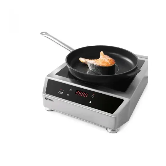 Plita cu inductie profesionala, Hendi Profi Line, model 3500 D, putere 3500 W,control digital, corp inox, 34 cmx 44 cmx 12 cm inaltime Plată securizată