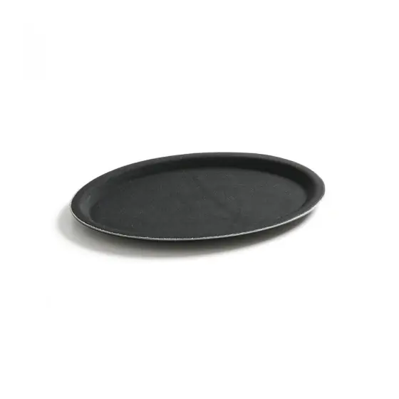 Doar azi Tava Hendi pentru servire ovala, poliester armat cu fibra de sticla, neagra 200 x 265 mm