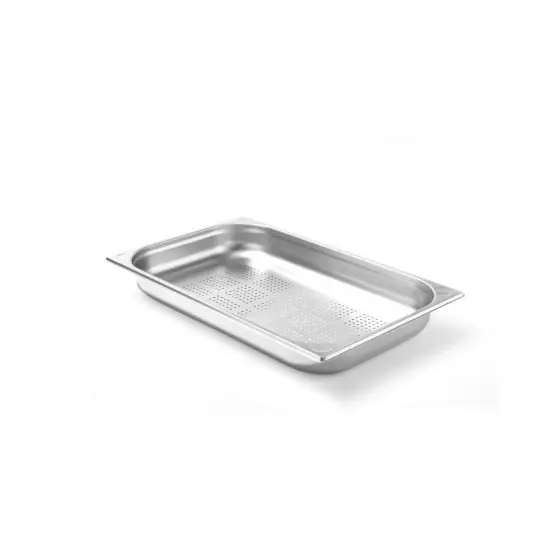 Tava perforata Gastronorm GN 1/1 (530x325 mm), H=65 mm 8.6 lt, inox, Hendi Kitchen Line Livrare rapidă
