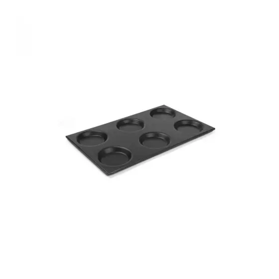 Tava din aluminiu GN 1/1 cu 6 forme, Hendi, cu strat antiaderent, 530X325mm Reducere