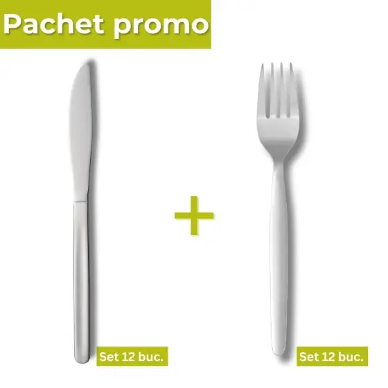 Pachet Set 12 cutite + 12 furculite Budget Line inox Cel mai vândut
