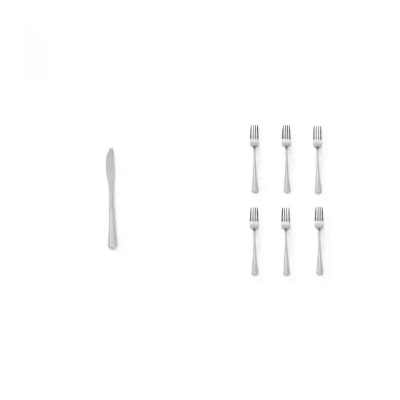 Pachet Set 6 cuțite masă inox + Set 6 furculițe inox Reducere specială