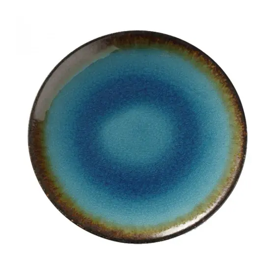 Farfurie Fine Dine, colectia Lazur, diametru 207 mm, portelan decorat manual Disponibil imediat