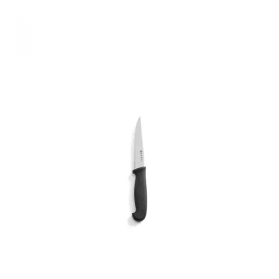 Cutit universal, lama zimtata din inox de 10 cm, lungime cutir 20,5 cm, maner negru, Hendi Reducere extra