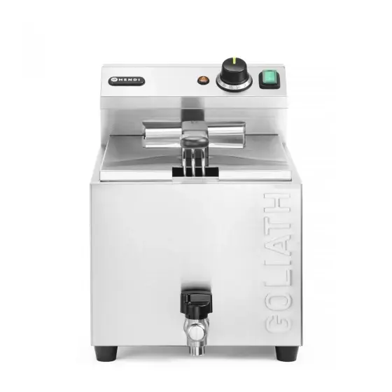 Friteuza electrica cu scurgere 10L Goliath Hendi, 10Kw, 400v, 299x584x(H)375mm Plată sigură