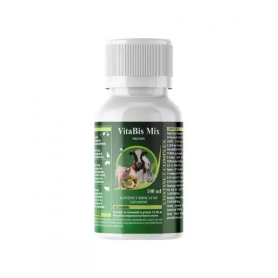 Retur gratuit Complex de vitamine VitaBis Mix, 100 ml, BistriVet, pentru pasari, iepuri, bovine, ovine, caprine si suine