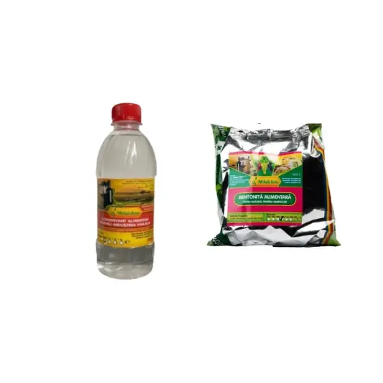 Nu rata Pachet limpezire si conservare vin, Conservant vin, 500 ml + Bentonita alimentara, 500 g