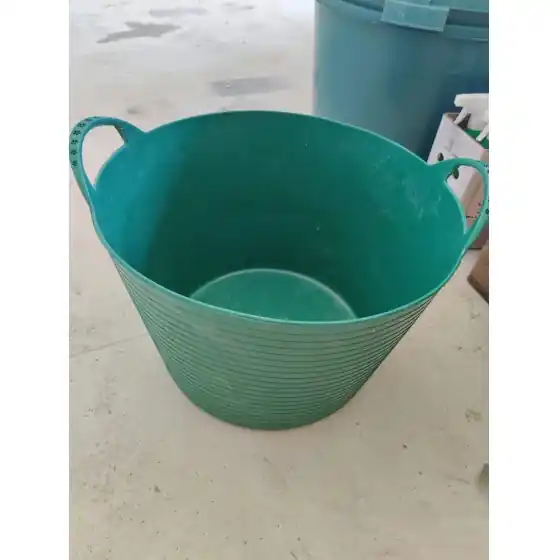 Cumpărături sigure Cos flexibil rotund cu manere, culoare verde, volum 26 litri, SemPlus