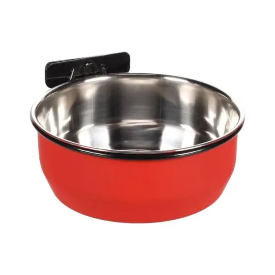 Promoție Bol Din Inox Pentru Rozatoare Flamingo Avaro Red L Cu Surub De Prindere 15Cmx880Ml