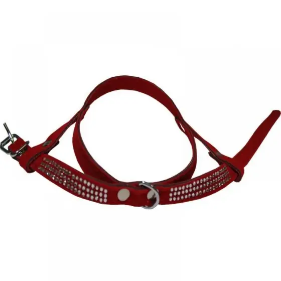 Ham Velur Pentru Caini Milan Strasuri 3 Randuri 35Cm Reducere extra