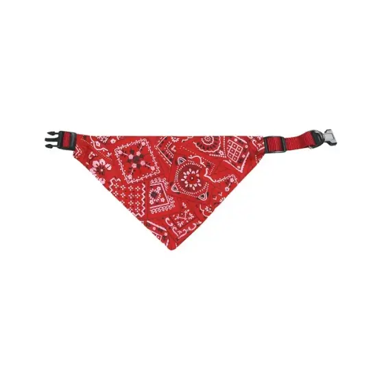 Zgarda Pentru Caini Flamingo Rosie Cu Bandana 22-35Cm Reducere extra