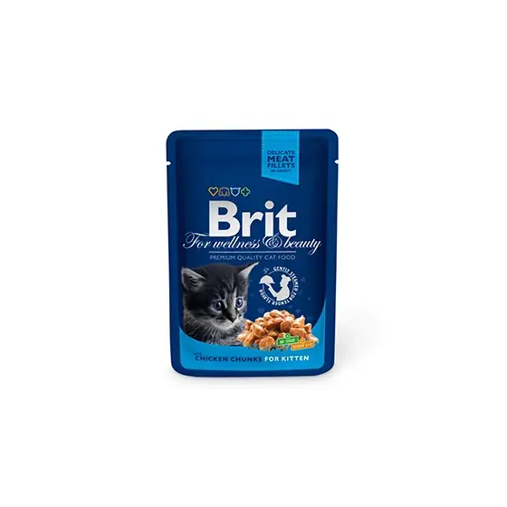 Calitate înaltă Brit Premium Cat Junior plic cu carne de pui 100 gr