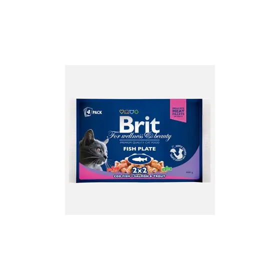 Promoție Brit Premium Cat multipack felii de peste 4 x 100 gr