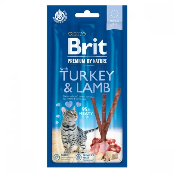 Ofertă specială Brit Premium By Nature Cat Sticks With Turkey and Lamb (3 sticks)