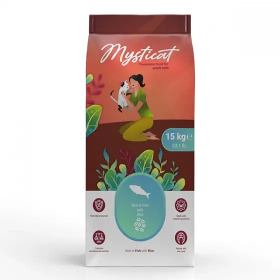 Mysticat Rich in Fish with Rice Adult Cat 15 kg Reducere specială
