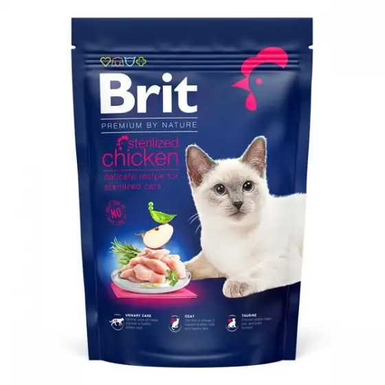 Retur ușor Brit Premium by Nature Cat Sterilized Chicken 800 g