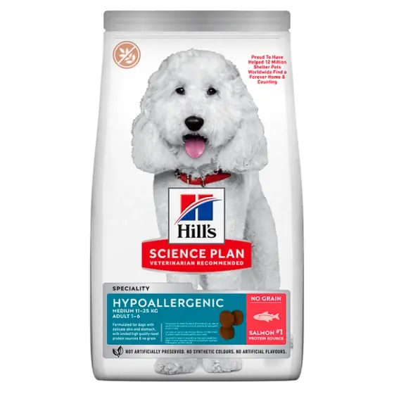 Retur ușor Hill’s SP Canine Adult Medium Hypoallergenic No Grain 2,5 kg