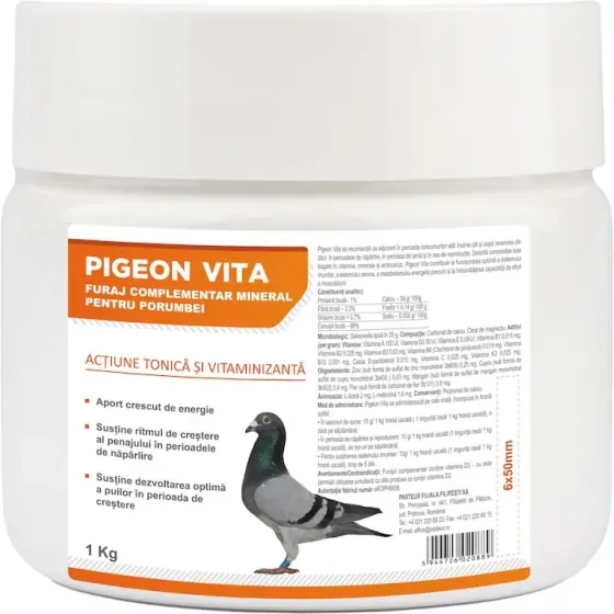Supliment nutritiv pentru porumbei Pigeon-Vita, 1 kg Calitate înaltă