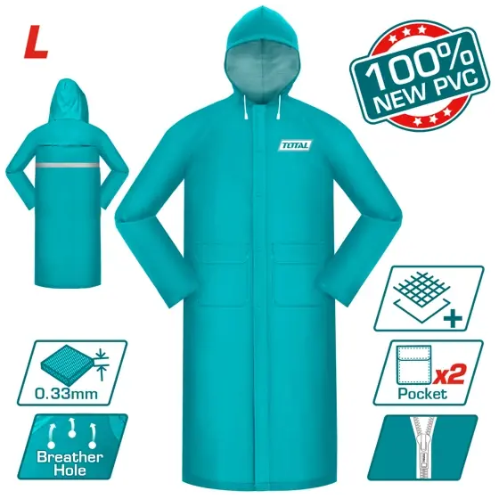 Reducere extra Pelerină de ploaie TOTAL, verde, două buzunare, L