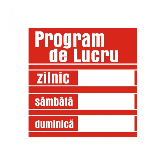 Ultima șansă Indicator Program de lucru, 20cmx20cm, PVC