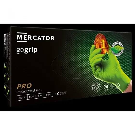 Promoție Mănuși nitril GOGRIP verde, L, 50 buc