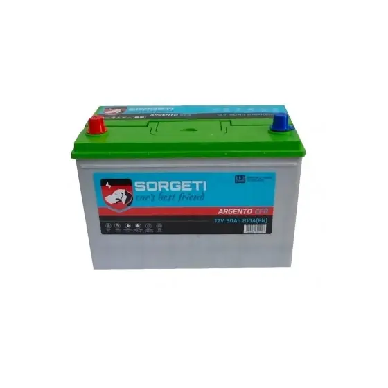 Mai ieftin Baterie auto 90Ah Sorgeti Argento Asia EFB Start-Stop, 306x175x220, 810A, 12V, polaritate inversa