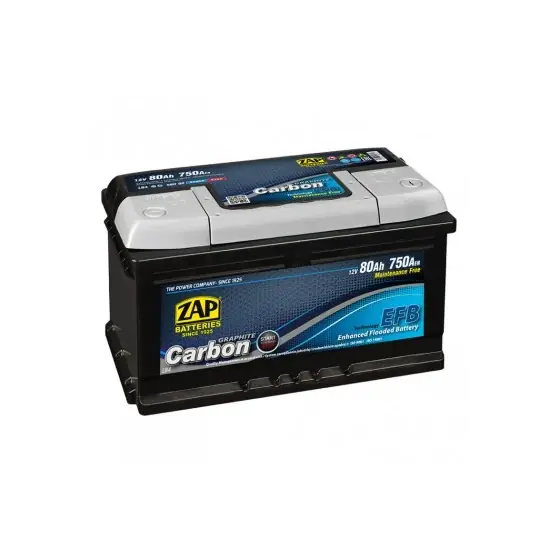 Baterie auto 80Ah Zap Carbon EFB Start-Stop, 315x175x175, 750A, 12V Livrare rapidă