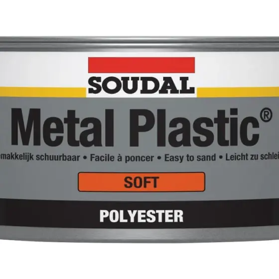 Chit poliesteric pentru reparatii auto Soudal Metal Plastic Soft, 2 kg Super ofertă