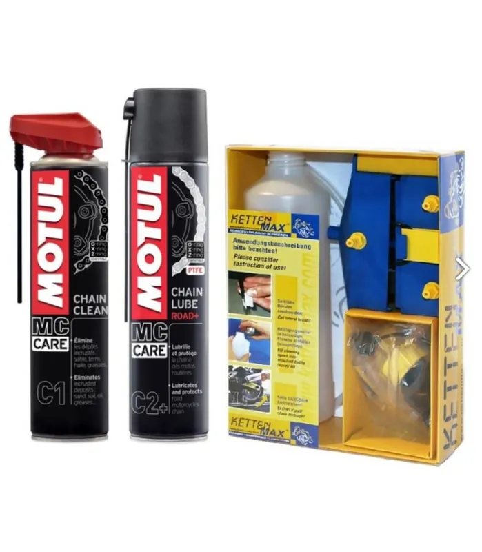 Expediere rapidă KETTENMAX & MOTUL - Kit curatare + ungere lant, varianta ROAD+