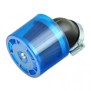 Plată sigură Filtru aer sport cu protectie albastra plastic-Ø35mm/cot 45 grade