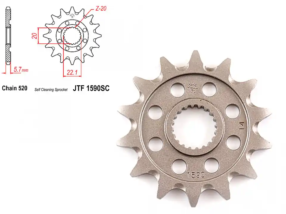 Preț promoțional Pinion transmisie fata 520/14T, JTF1590SC